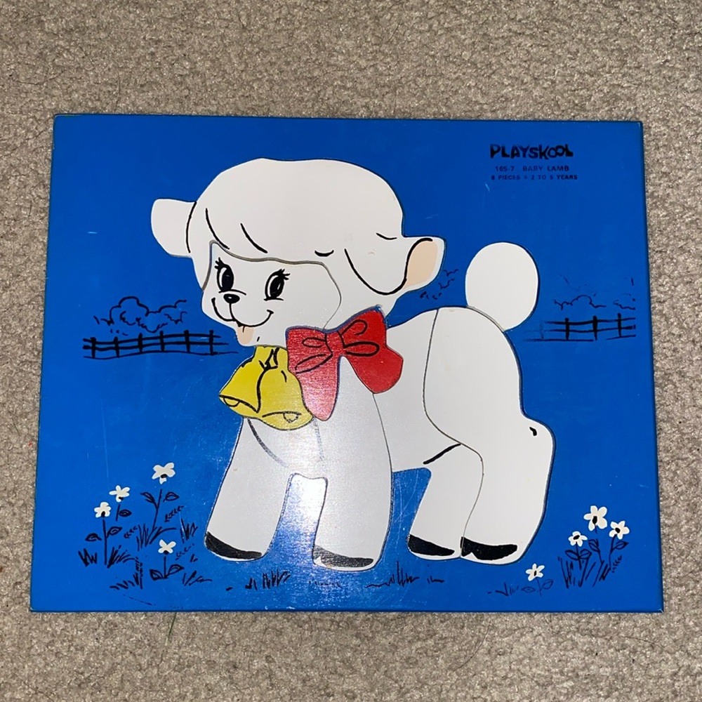 Playskool Wooden 8 Piece Baby Lamb 🐑 Puzzle 🧩